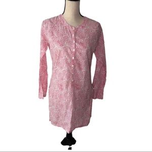 Amaya Leaf Print Tunic Red & White small